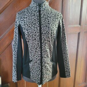 Womens Weekends By Chicos Leopard Print Zip-Up Jacket